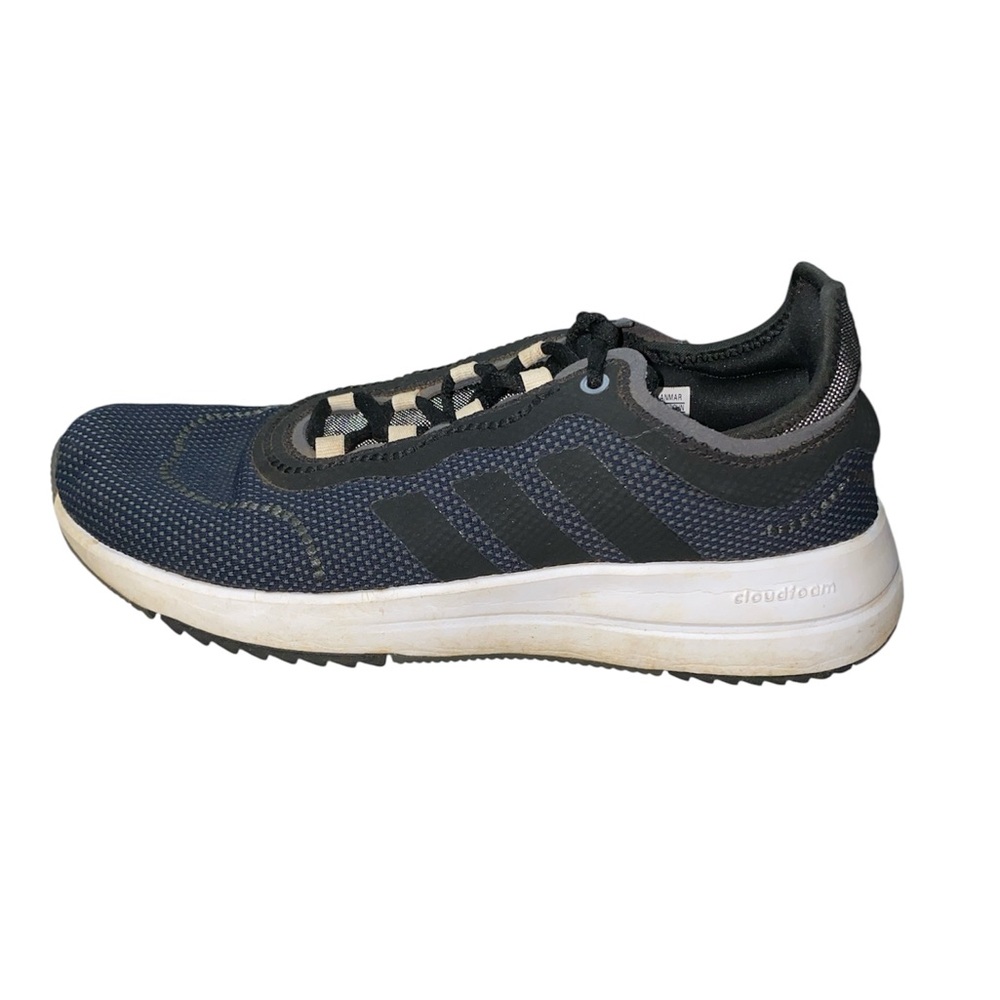 Adidas Athletic Shoes Womens 7.5 Navy Blue/Black Cloudfoam Lace Up Sneakers-Read